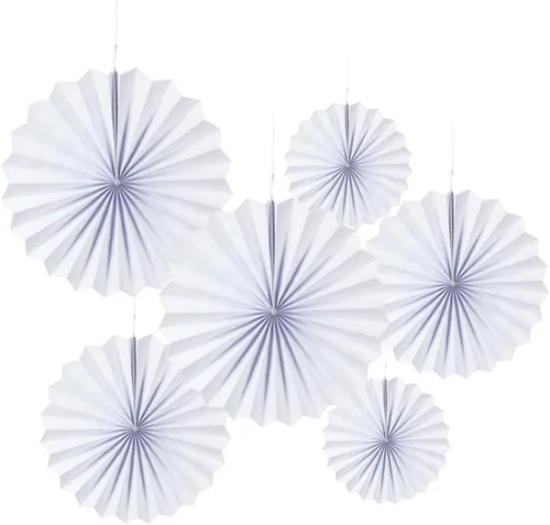 Miniatura 35 de MOWO Abanicos de papel negro para colgar decoración (negro, 6 piezas)