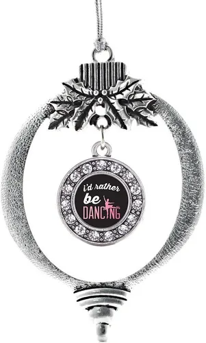 Miniatura 65 de Inspired Silver - Bonita bandera estadounidense - Adorno de Navidad plateado - Adorno de árbol de Navidad con dije circular con circonita cúbica
