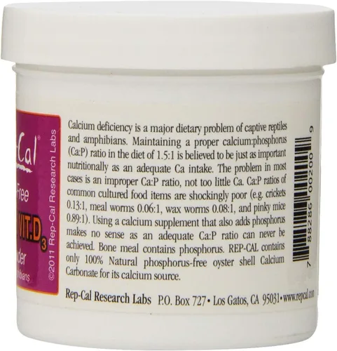 Miniatura 3 de Rep-Cal Calcio libre de fósforo con vitamina D3 - Polvo ultrafino 3.3 oz - Paquete de 2
