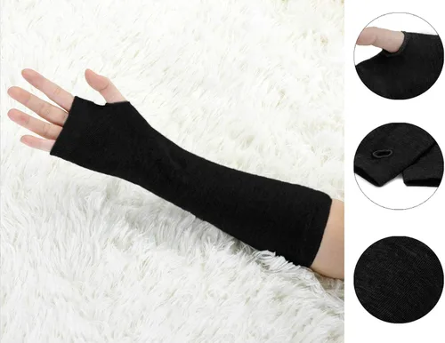 Miniatura 2 de Allegra K Calentadores de brazo sin dedos unisex de moda clásica