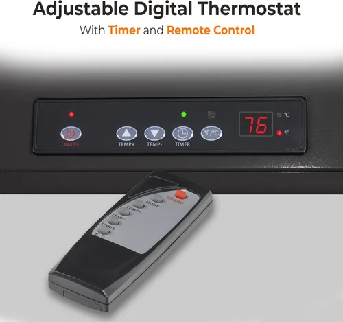 Miniatura 6 de Comfort Zone Calentador de Garaje Cableado de 10,000W - Montaje en Techo Industrial y Comercial, Calentador de Ventilador Forzado de 240V con Negro