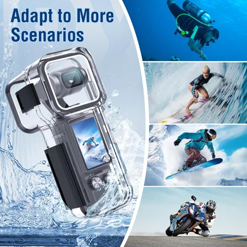 Miniatura 5 de Carcasa impermeable para DJI Osmo Pocket 3, pantalla táctil subacuática buceo carcasa protectora impermeable hasta 164.0 ft/164/ft con soporte