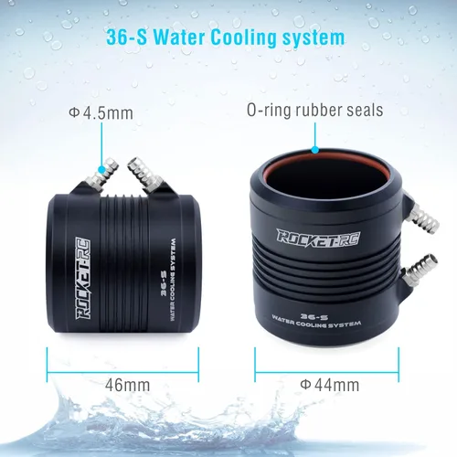 Miniatura 6 de Surpass Hobby 3660 2600KV Eje motor sin escobillas 0.197 in con chaqueta de refrigeración por agua para barco RC (2600kv)