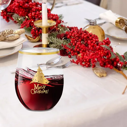 Miniatura 7 de SUT Copas de vino desechables sin tallo, copas de vino irrompibles de 12 onzas, inastillables, reciclables, copas de vino de plástico resistentes