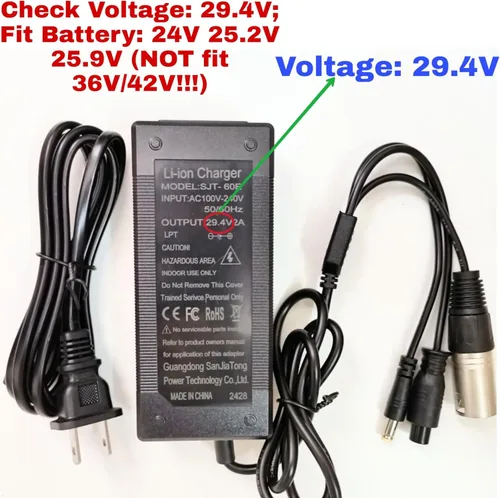Miniatura 2 de Cargador de 29.4V 3 en 1 Hooverboard, cargador de silla de ruedas para batería de litio de 24 V, 25.2 V 25.9 V, Jetson Flash Hali X Impact Lumino