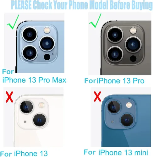 Miniatura 2 de Juego de 3 fundas de repuesto para lente de cámara trasera trasera para iPhone 13 Pro Max, reemplazo de lente de cámara trasera para iPhone 13 Pro