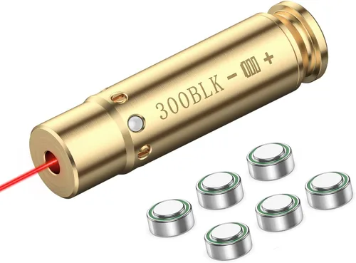 Miniatura 7 de EZshoot Bore Sight Láser 9mm/ 223 5.56mm/ 30-06/25-06/270 /300BLK 7.62x35mm/ 6.5CM/ 12 Calibre de Calibre Rojo Láser Boresighter con Baterías Extras