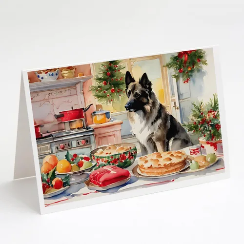 Miniatura 41 de Caroline's Treasures DAC3884GCA7P Paquete de 8 tarjetas en blanco de Navidad con galletas de husky siberiano Tarjetas de felicitación con sobres