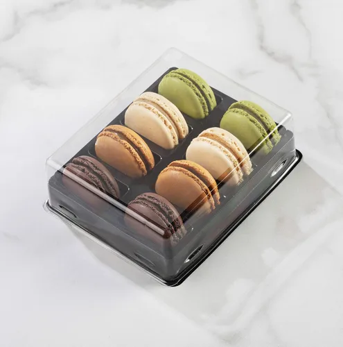 Miniatura 3 de Pastry Chef's Boutique - Cajas de regalo pequeñas de plástico transparente para macarons franceses - Capacidad para 2 macarons - Tamaño de cavidad