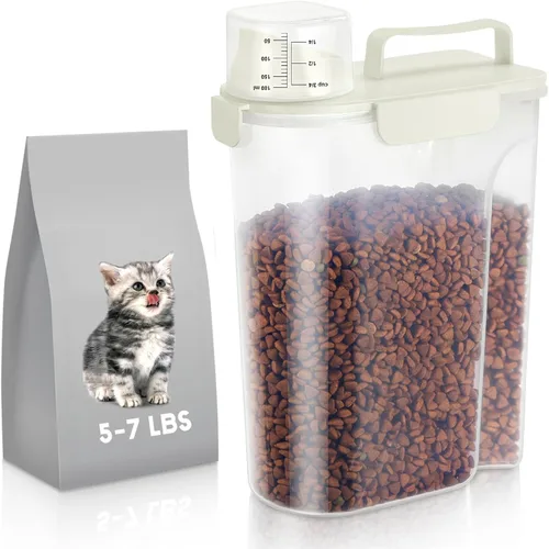 Miniatura 10 de LEAWALK Recipiente hermético de almacenamiento de alimentos para perros y gatos de 5 libras con boquilla grande mejorada, sin BPA, recipientes