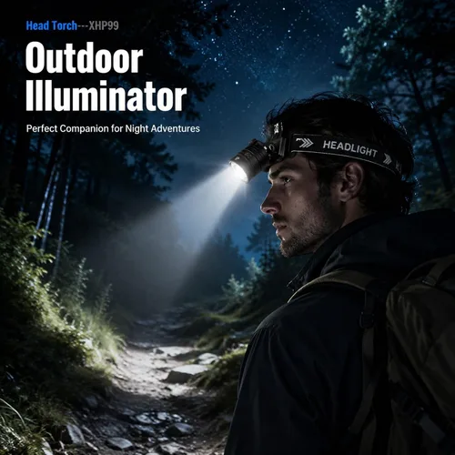 Miniatura 2 de Potente linterna LED recargable, ángulo ajustable de 90 grados, aleación de aluminio - sensor infrarrojo, carga rápida USB, campamento al aire libre