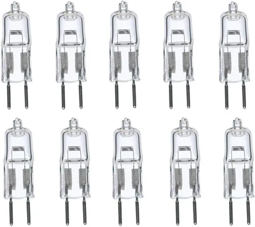 Bombillas halógenas G5.3 de 20 vatios G5.3 12 V 20 W, bombillas halógenas JC de 20 W, 12 voltios, bajo voltaje, 12 V, lente de vidrio transparente,