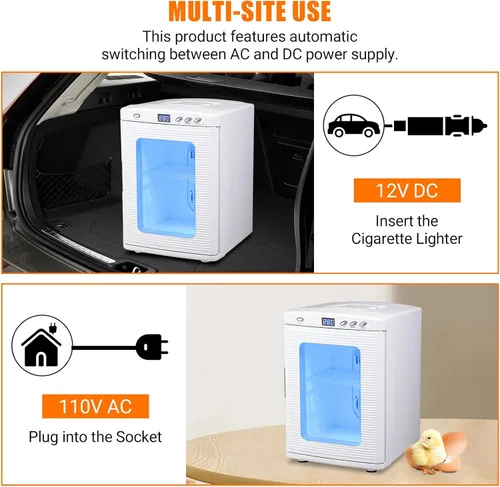 Miniatura 5 de Incubadora de huevos de 25L para incubar huevos, incubadora digital de reptiles con control inteligente de temperatura de 10 a 140.0 °F, incubadora