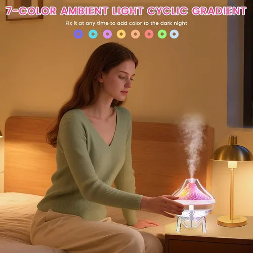 Miniatura 7 de Humidificadores pequeños para dormitorio, niebla fría, ultrasónico, humidificador de bebé con sensor de humedad, apagado automático, luz LED Blanco