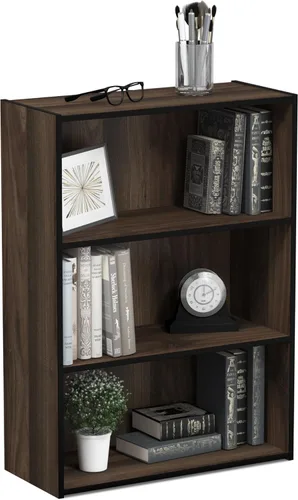 Furinno Pasir - Estantería abierta de 3 niveles, color nogal (Columbia Walnut)