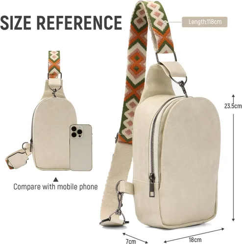 Miniatura 3 de KUANG! Bolso bandolera para mujer, de piel sintética, pequeña, bandolera, multiusos, para el pecho, para mujer, ciclismo, viajes