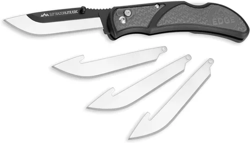 Miniatura 9 de OUTDOOR EDGE Cuchillo EDC RazorLite de 3.0 pulgadas, cuchillo plegable EDC con hojas reemplazables y clip, apertura con una mano para portabilidad