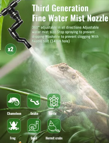 Miniatura 5 de Mister Automático para Reptiles, Sistema Silencioso de Nebulización con Temporizador, Humidificadores de Nebulización para Reptiles con Fines Blanco
