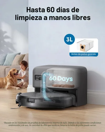 Miniatura 2 de eufy Robot aspirador C10 con autovaciado, 8 semanas de manos libres, mapeo inteligente avanzado con navegación LiDAR, diseño delgado de 2.85