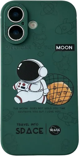 Miniatura 32 de Yonds Queen para iPhone 7 Plus / 8 Plus, linda funda con diseño de astronauta de dibujos animados, elegante parachoques de TPU suave, protectora