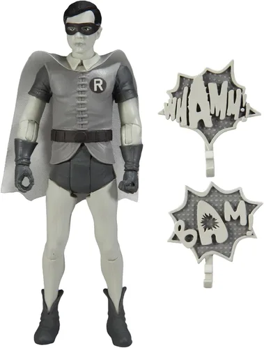 Miniatura 3 de DC Retro Batman 1966 - Figura de acción de 6 pulgadas Wave 5 - Robin blanco y negro