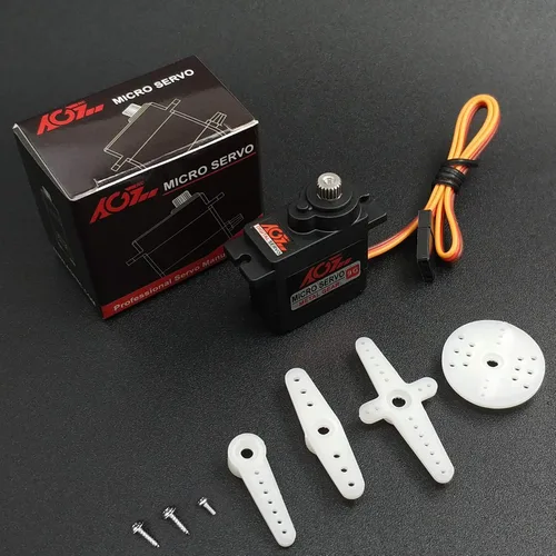 Miniatura 7 de 2 piezas AGFRC Micro 9g Kit de motor servo RC - Servo mini digital de engranaje metálico de 2.8 kg para helicóptero, avión, coche RC, ángulo