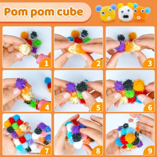 Miniatura 6 de Eppingwin 90 PCS Pompones Multicolores, Pompones Suaves de 1.5 Pulgadas para Manualidades, Colores Surtidos Pompones Grandes para Artes