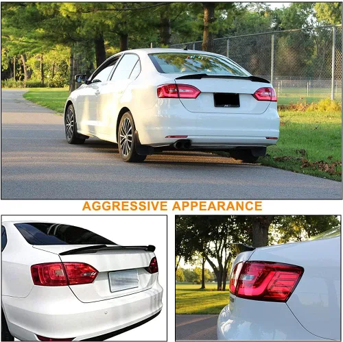Miniatura 3 de Alerón Duckbill para Maletero Trasero Compatible con Volkswagen VW Jetta Sedan 2011-2018 Material ABS Negro Brillante Alerón Ala Labio Highkick