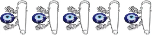 Miniatura 7 de 5 pines de mal de ojo, broche de hierro y aleación, diseño único de buena suerte, pines de seguridad para hombres, mujeres, fiestas en casa, citas