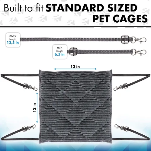 Miniatura 4 de Hamaca de hurón para jaula – Clips de felpa doble para colgar literas – perfecta para 2 o más mascotas pequeñas