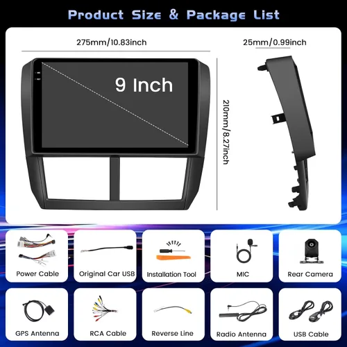 Miniatura 6 de 4G+64G Android 15 Estéreo de coche para Subaru Forester Impreza WRX STI 2008 2009 2010 2011 2012, 9 pulgadas Incell pantalla táctil Radio coche