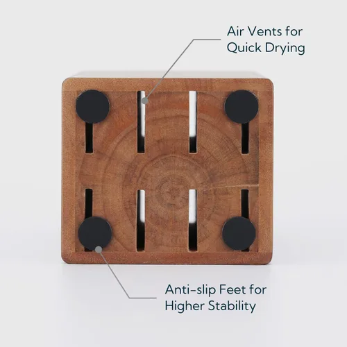 Miniatura 4 de Soporte para cuchillos de carne de 5.5 pulgadas sin cuchillos con 8 ranuras, solo bloque de almacenamiento de cuchillos de carne, organizador