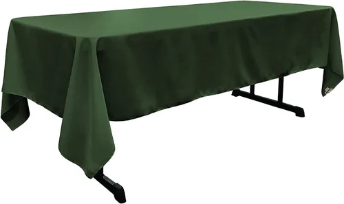 Miniatura 105 de LA Linen Mantel rectangular lavable de popelín de poliéster, resistente a las manchas y a las arrugas, cubierta de mesa 60x84, mantel de tela