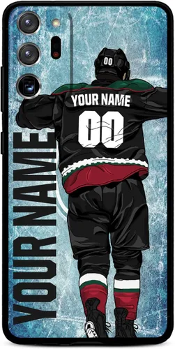 Miniatura 22 de Funda personalizada de bricolaje con nombre y número de hockey sobre hielo para Samsung Galaxy Note 20/20 Ultra 10 Pro Note 9 8, silicona líquida