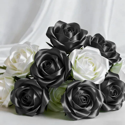 Miniatura 5 de Cinta de satén de 1-1/2 pulgadas x 25 yardas, cinta de seda negra ideal para envolver regalos, ramos florales, manualidades, decoraciones de fiesta