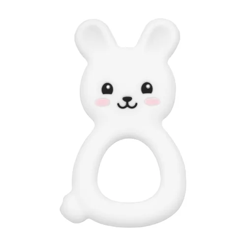 Miniatura 13 de Mordedor de conejo para bebé, juguete de silicona de grado alimenticio para bebés de 3 a 12 meses, juguete masticable de fácil agarre con orejas