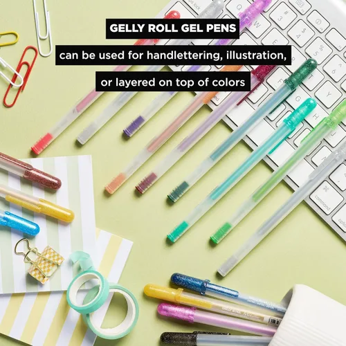 Miniatura 4 de SAKURA Gelly Roll - Bolígrafos de gel metálicos, 6 unidades, color dorado, paquete de 6 Dorado metálico