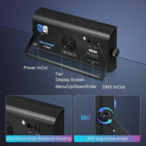 Miniatura 3 de Betopper LF4808 Luces de efecto estroboscópico de matriz de 260 W, luces estroboscópicas de lavado y cegadoras, mapeo de píxeles y efectos
