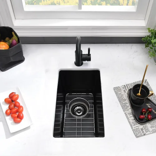 Miniatura 3 de Fregadero de barra negro Undermount-VASOYO - Fregadero de cocina pequeño de 10 x 18 pulgadas, fregaderos de cocina para exteriores, para caravana