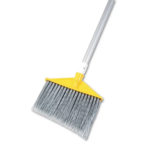 Miniatura 4 de Rubbermaid Commercial Products Escoba de ángulo de barrido jumbo de superficie lisa de 10 pulgadas, mango de metal, negro, para limpiar áreas