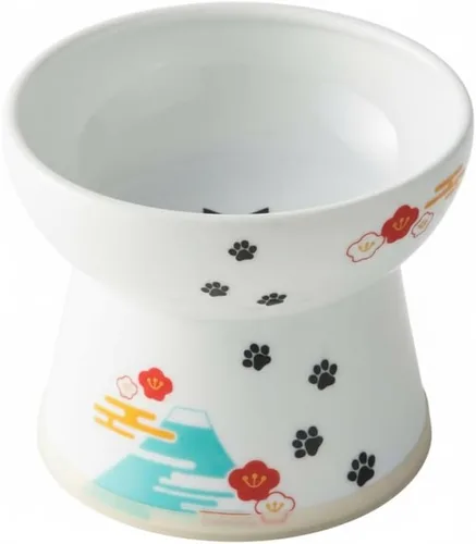 Miniatura 22 de Tazón elevado de comida para gatos Necoichi – Tazón elevado de cerámica para gatos para fatiga de bigotes y cuello, apto para lavavajillas