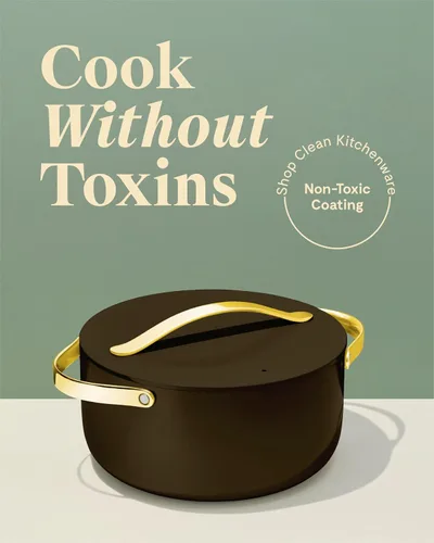 Miniatura 2 de Caraway Olla Holandesa de Cerámica Antiadherente con Tapa (6.5 cuartos de galón, 10.5") - No Tóxica, Sin PTFE y PFOA - Apta para Horno y Compatible
