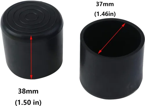 Miniatura 2 de Antrader - Tapas redondas de PVC de 1.5 pulgadas de diámetro, para patas de silla, color negro, paquete de 4