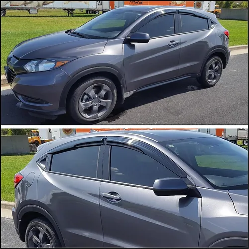 Miniatura 3 de Viseras de ventana compatibles con Honda HRV HR-V 2016-2022, protectores de lluvia acrílicos JDM ahumados por IKON MOTORSPORTS, 2017, 2018, 2019