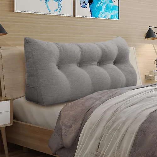 Miniatura 28 de Almohada de cuña pequeña para cabecero; almohada para leer, para sentarse en la cama, almohada triangular de respaldo para adultos, almohada