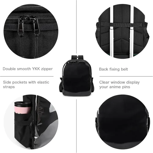Miniatura 6 de STEAMEDBUN Mochila Ita Bag con inserto Pin Display Mochila para la escuela Cosplay