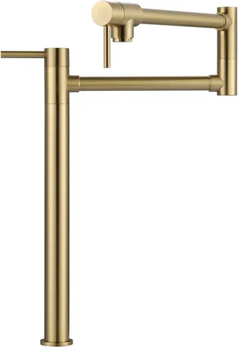 Miniatura 14 de WOWOW Pot Filler Faucet - Grifo de estufa de montaje en cubierta, relleno de olla de latón macizo, negro mate con brazo oscilante elástico de doble