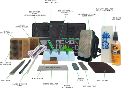 Miniatura 2 de Demon Hyper - Kit de afinación de esquí y snowboard con hierro, bloque de cera de 1 libra y limpiador de base y afinador de borde Elite X para esquí