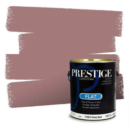 Miniatura 670 de Prestige Paints Pintura exterior e imprimación en uno, 1 galón, plano, coincidencia comparable de Valspar* Amber Rose*