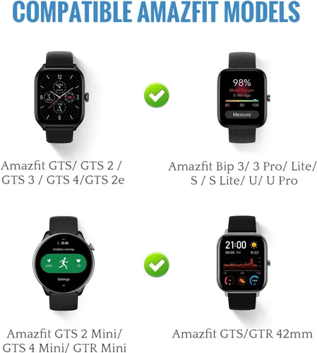 Miniatura 2 de TiMOVO Correa deportiva compatible con Amazfit GTS 2 Mini/GTS 4 Mini/GTR Mini/GTR 1.654 pulgadas/Amazfit Bip 3/3 Pro/Amazfit GTS/GTS 2 3 4